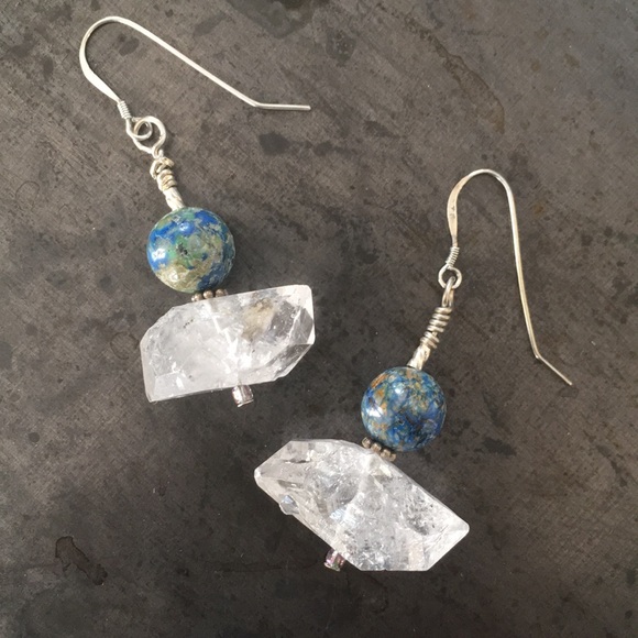 Natural quartz earrings - Picture 1 of 4